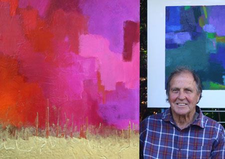 Angus Watson working in his Queenstown studio on watercolour paintings